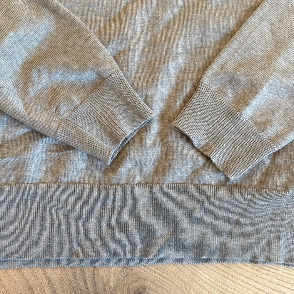 J.Crew Silk Blend Mock Neck Sweater Gray Small Shoulder Buttons